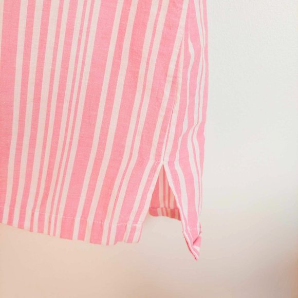 Pink and white lined short-sleeve shirt - Picture 4 of 4